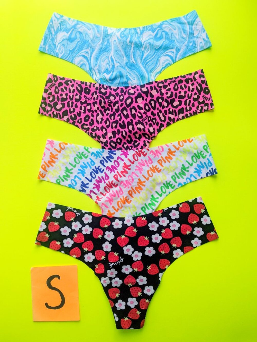 Victoria's Secret PINK Size S Seamless Thong Panty - 4 pairs